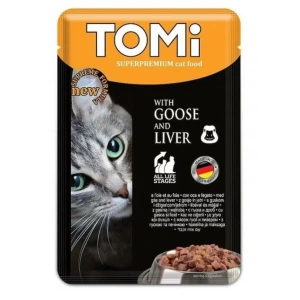 Tomi Pouch Kaz ve Ciğerli Yetişkin Kedi Konservesi 100 Gr