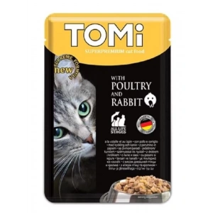 Tomi Pouch Kümes Hayvanlı ve Tavşanli Yetişkin Kedi Konservesi 100 Gr
