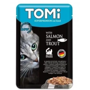 Tomi Pouch Somon ve Alabalıklı Yetişkin Kedi Konservesi 100gr