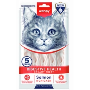 Wanpy Digestive Health Somon Balığı Ve Tavuk Krema Kedi Ödül 5*14 Gr