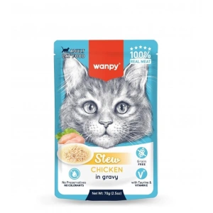 Wanpy Stew Pouch Tavuklu Yaş Kedi Maması 70g