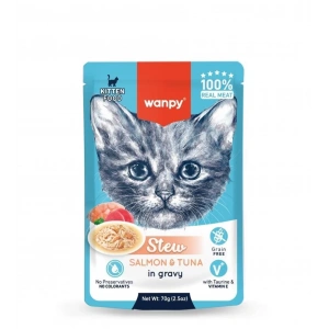 Wanpy Stew Pouch Ton Balıklı Somonlu Yaş Kedi Maması 70g
