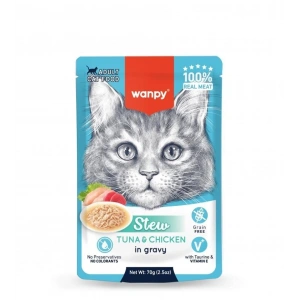 Wanpy Stew Pouch Ton Balıklı Tavuklu Yaş Kedi Maması 70g