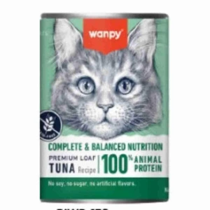 Wanpy Tahılsız %100 Gerçek Et Ton Balıklı Kedi Konservesi 375 gr