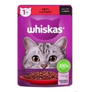 Whiskas Pouch Sos İçinde Sığır Etli Yetişkin Kedi Konservesi 85gr