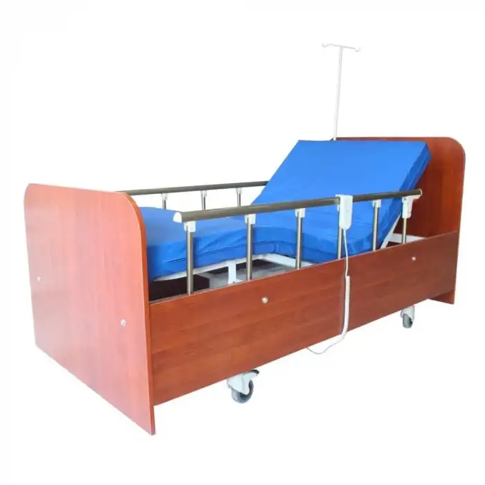 2 Motorlu Ahşap Hasta Karyolası | Ev Tipi, Bazalı ve Konforlu Tasarım ile Güvenli Kullanım