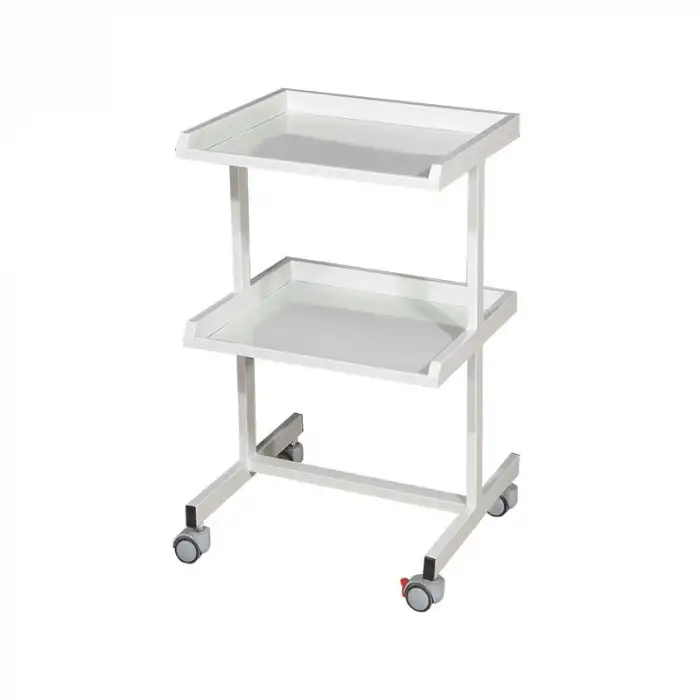 Cihaz Arabası | Antibakteriyel Boyalı, İki Katlı, Antistatik Tekerlekli E-230