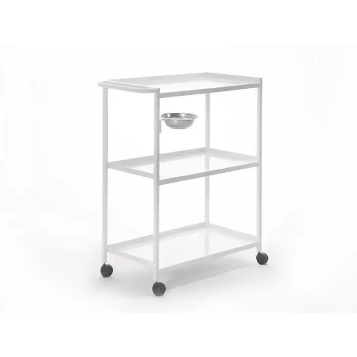 Aras-3 Cihaz Taşıma Ve Setup Sehpası Beyaz | 3 Raflı Küvetli Metal Gövde Elektrostatik Boyalı 4079
