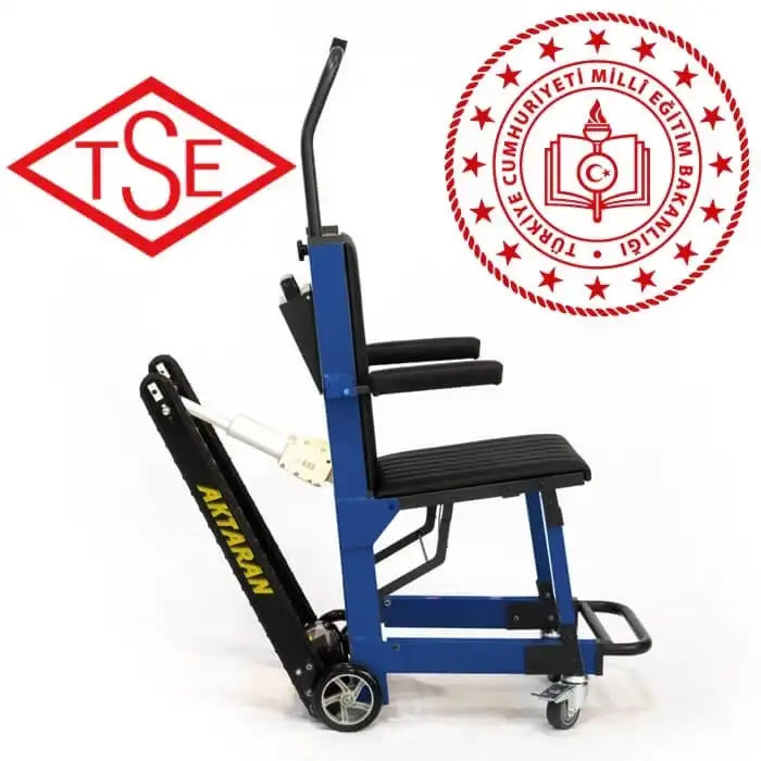 Aktaran A1 Paletli Merdiven İnme Çıkma Cihazı | MEB Onaylı, CE ve TSE Belgeli, Paslanmaz Çelik Şase