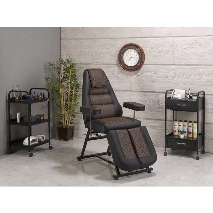 Anka-2 Sırt ve Ayak Kısmı Hareketli Koltuk Kahverengi - Siyah | Ergonomik Konforlu Tasarım 2217