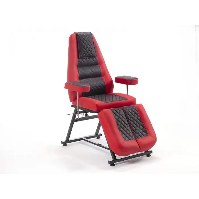 Anka-2 Sırt ve Ayak Kısmı Hareketli Koltuk Kırmızı - Siyah | Ergonomik Konforlu Tasarım 2216