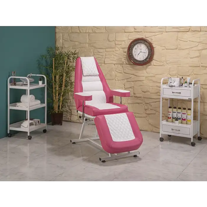 Anka Sırt ve Ayak Kısmı Hareketli Koltuk Pembe - Beyaz | Estetik Tasarım ve Dayanıklı Yapı 2203