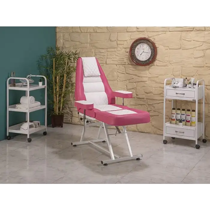 Anka Sırt ve Ayak Kısmı Hareketli Koltuk Pembe - Beyaz | Estetik Tasarım ve Dayanıklı Yapı 2203