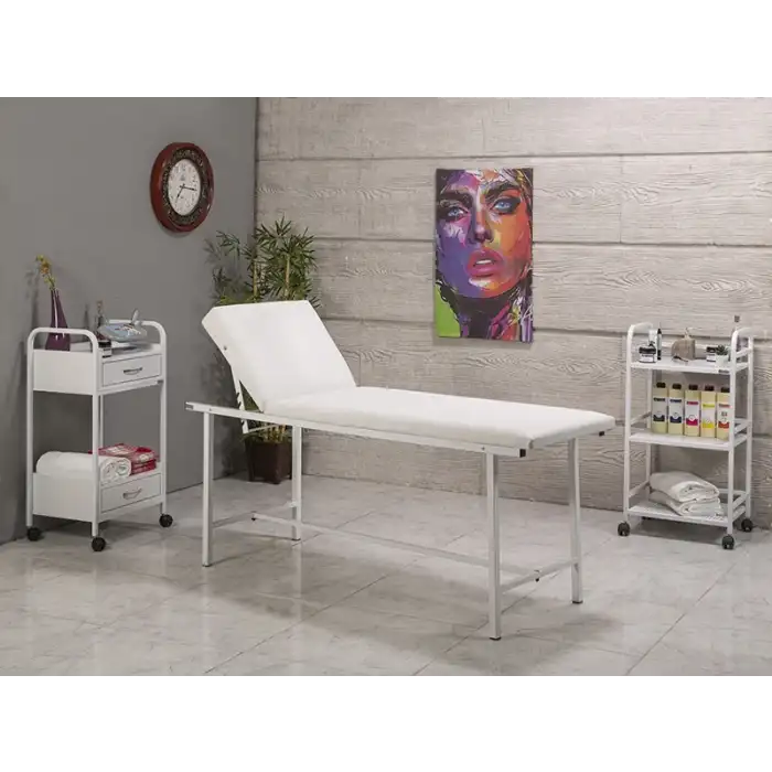 Basic Katlanır Ayaklı Bakım Masası Beyaz | Dayanıklı Gövde Yapısı ve Ayarlanabilir Sırt Bölümü 3001