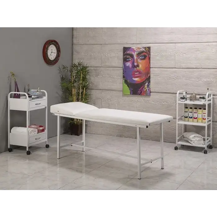 Basic Katlanır Ayaklı Bakım Masası Beyaz | Dayanıklı Gövde Yapısı ve Ayarlanabilir Sırt Bölümü 3001