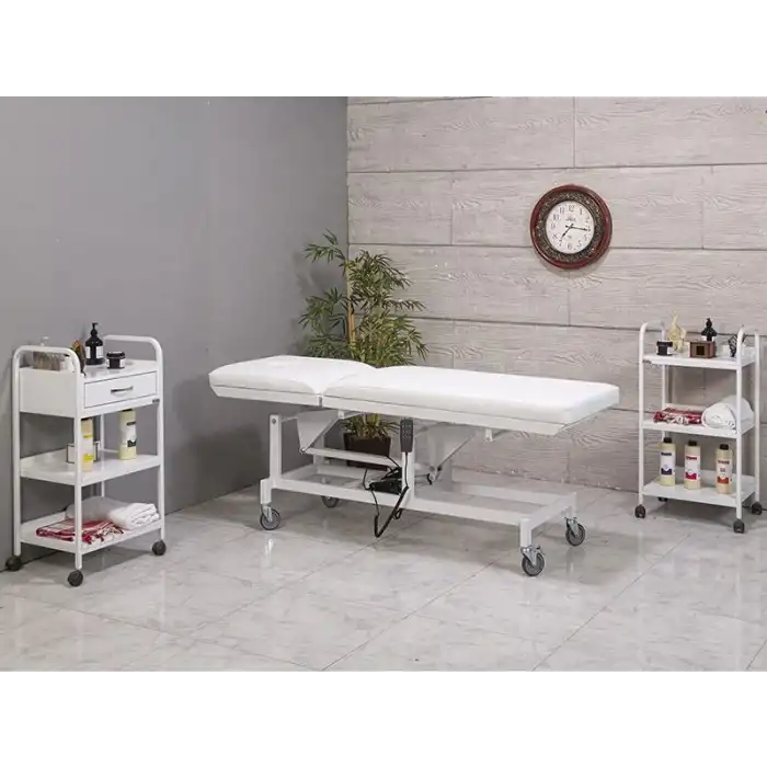 Comfort-2 Elektrikli İki Motorlu Bakım Masası Yüz Koyma Yerli Beyaz | Motorlu Yükseklik Ayarı 3604