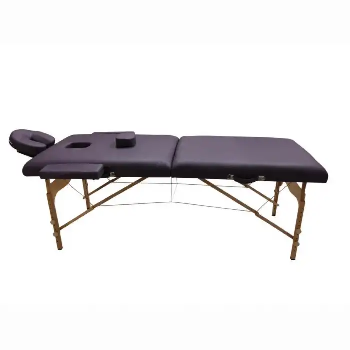 Comfort Plus Masaj Masası Mor | Ahşap Ayaklı, Ayarlanabilir Yükseklik, Taşıma Çantalı GM-201