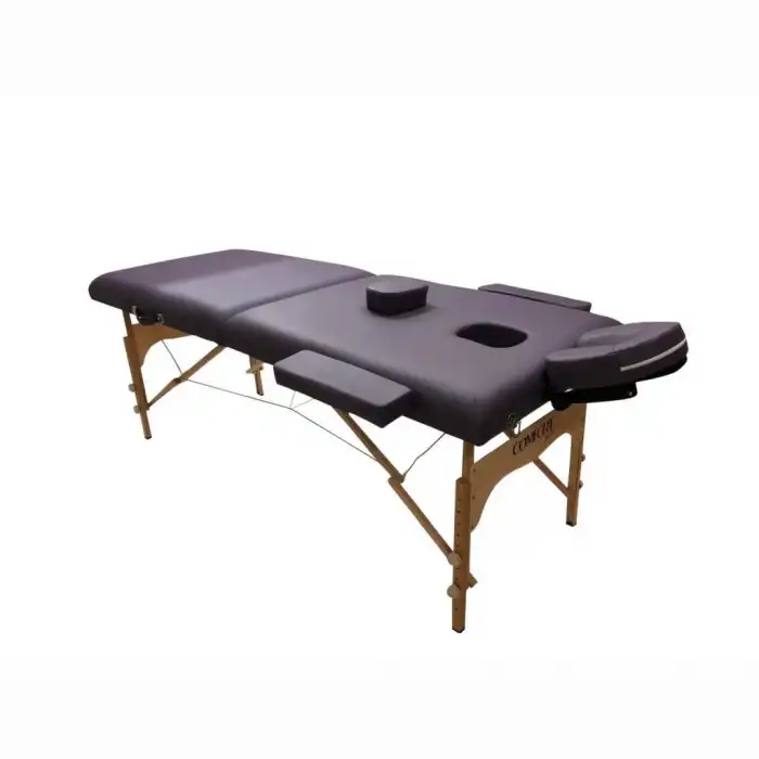 Comfort Plus Masaj Masası Mor | Ahşap Ayaklı, Ayarlanabilir Yükseklik, Taşıma Çantalı GM-201