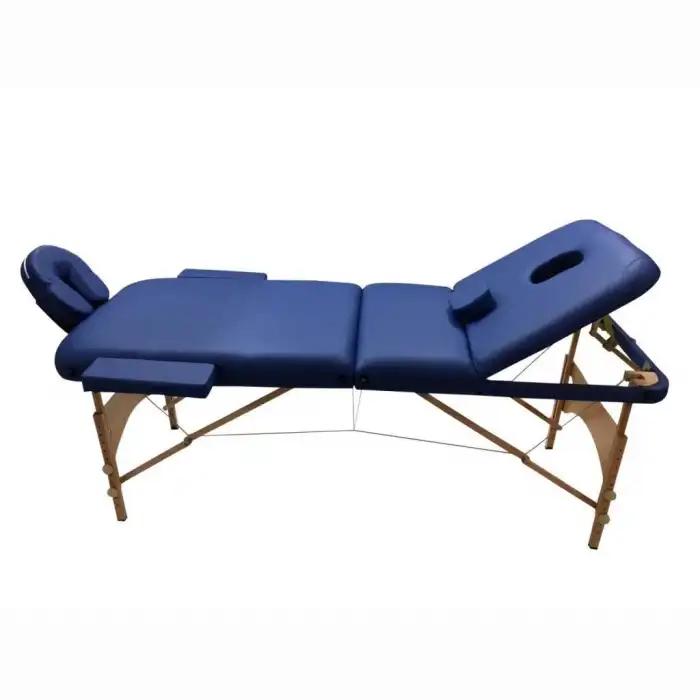 Comfort Plus Masaj Masası Mavi | Ahşap Ayaklı, Ayarlanabilir Yükseklik, Taşıma Çantalı GM-305