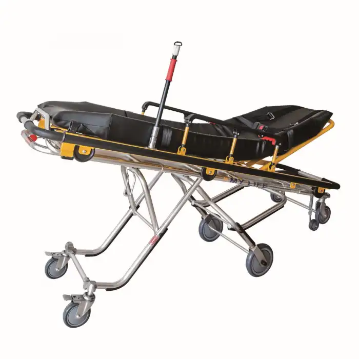 Comfort Plus Ambulans Sedyesi | Siyah Döşemeli, Katlanabilir ve Taşınabilir Acil Müdahale Sedyesi