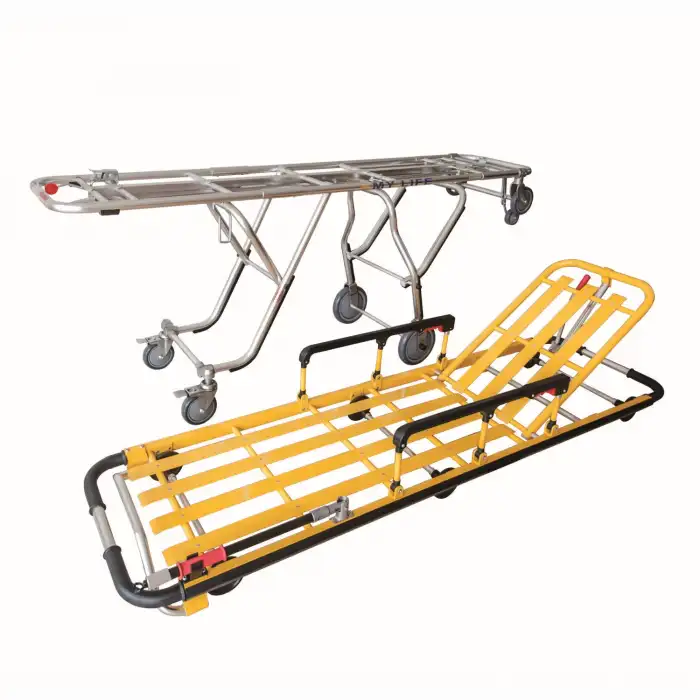 Comfort Plus Ambulans Sedyesi | Siyah Döşemeli, Katlanabilir ve Taşınabilir Acil Müdahale Sedyesi