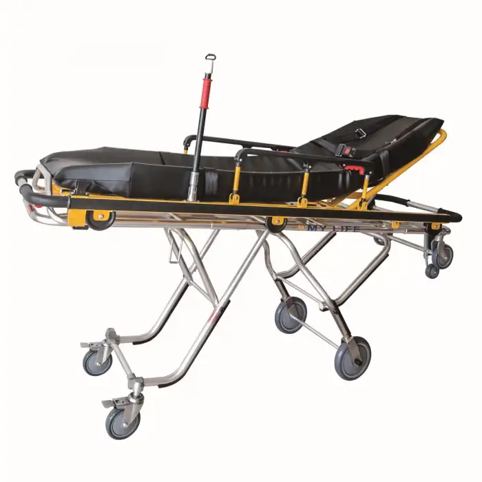 Comfort Plus Ambulans Sedyesi | Siyah Döşemeli, Katlanabilir ve Taşınabilir Acil Müdahale Sedyesi