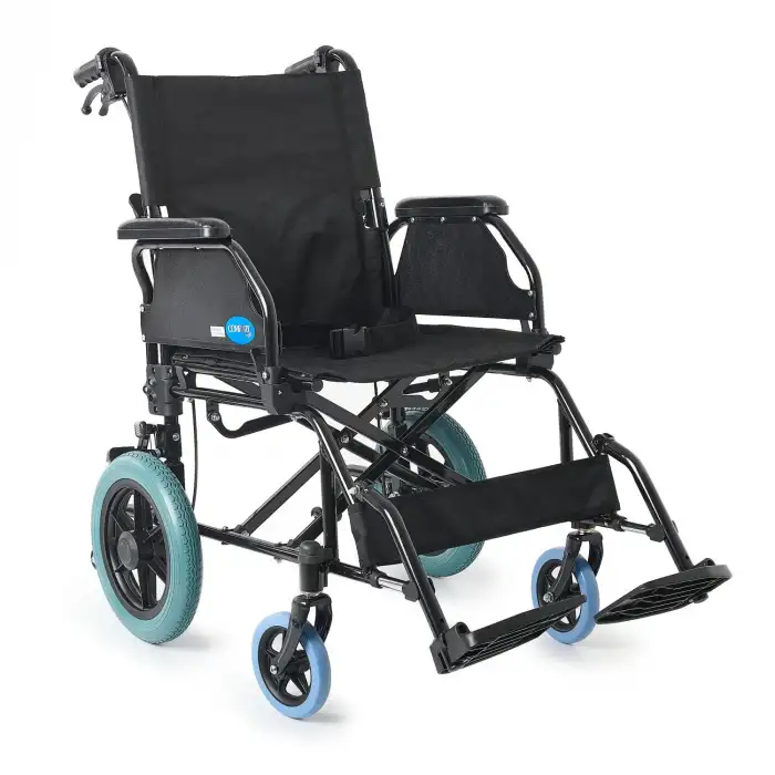 Comfort Plus Çelik Tekerlekli Sandalye | Katlanabilir Sırtlıklı, Refakatçi Frenli ve Emniyet Kemerli DM-863-12