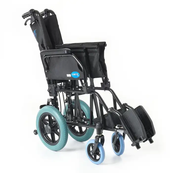 Comfort Plus Çelik Tekerlekli Sandalye | Katlanabilir Sırtlıklı, Refakatçi Frenli ve Emniyet Kemerli DM-863-12