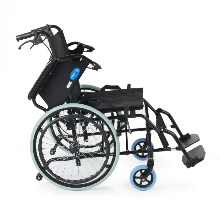 Comfort Plus Çelik Transfer Tekerlekli Sandalye | Katlanabilir, Emniyet Kemerli ve Refakatçi Frenli DM-863-20