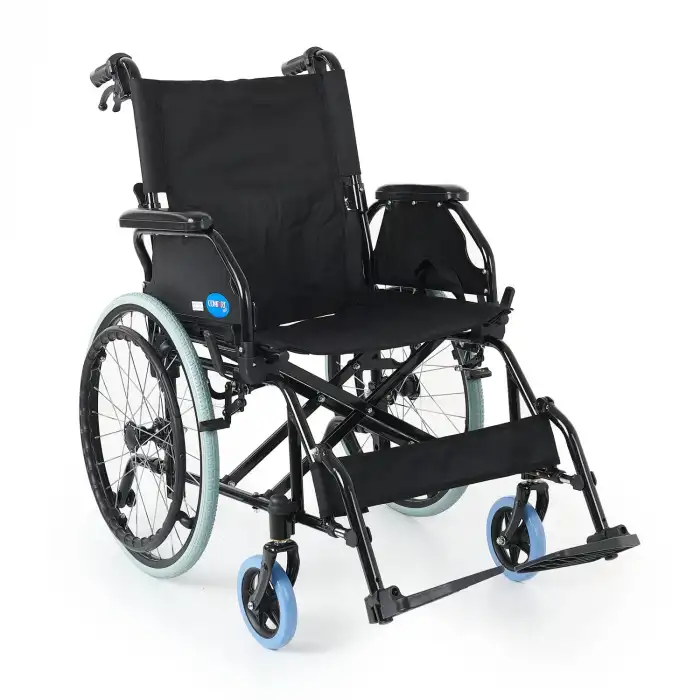 Comfort Plus Çelik Transfer Tekerlekli Sandalye | Katlanabilir, Emniyet Kemerli ve Refakatçi Frenli DM-863-20