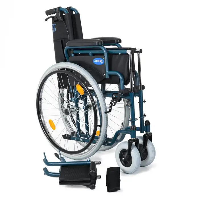 Comfort Plus Tekerlekli Sandalye | 45 cm Oturum Genişliği, Refakatçi Frenli, Çelik Gövde DM-312