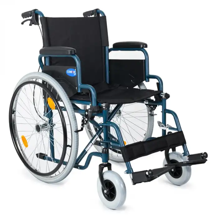 Comfort Plus Tekerlekli Sandalye | 45 cm Oturum Genişliği, Refakatçi Frenli, Çelik Gövde DM-312