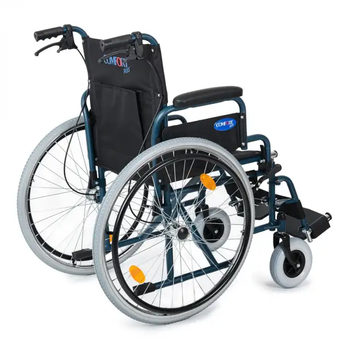 Comfort Plus Tekerlekli Sandalye | 45 cm Oturum Genişliği, Refakatçi Frenli, Çelik Gövde DM-312