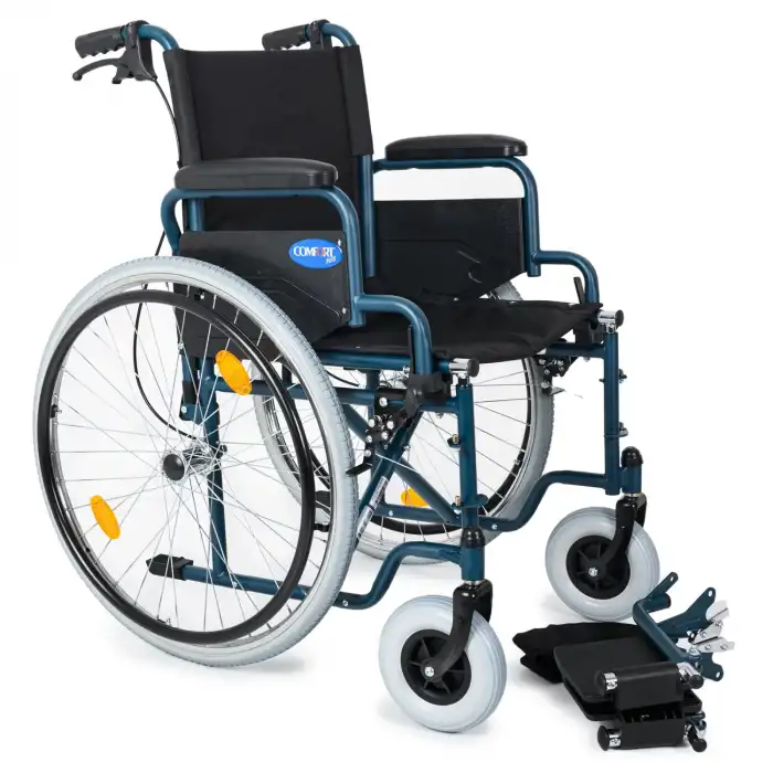 Comfort Plus Tekerlekli Sandalye | 45 cm Oturum Genişliği, Refakatçi Frenli, Çelik Gövde DM-312
