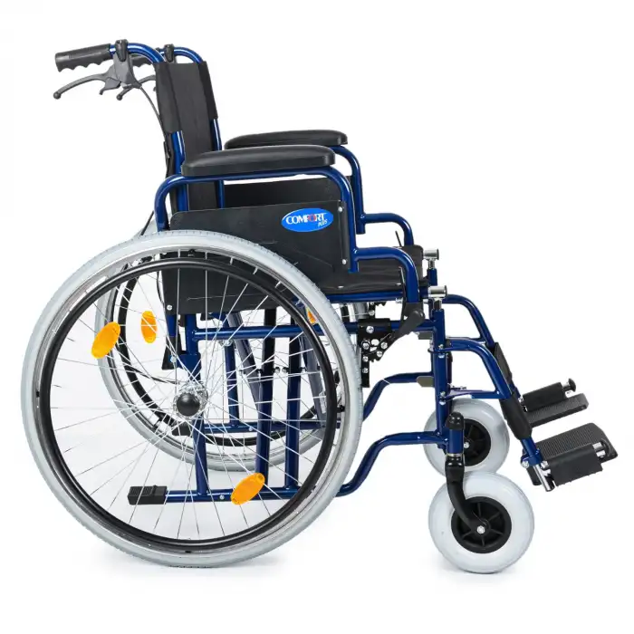 Comfort Plus Tekerlekli Sandalye | 50 cm Genişlik, Refakatçi Frenli, Çift Makaslı Yüksek Taşıma Kapasiteli DM-312