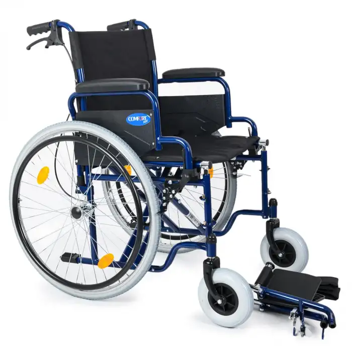 Comfort Plus Tekerlekli Sandalye | 50 cm Genişlik, Refakatçi Frenli, Çift Makaslı Yüksek Taşıma Kapasiteli DM-312