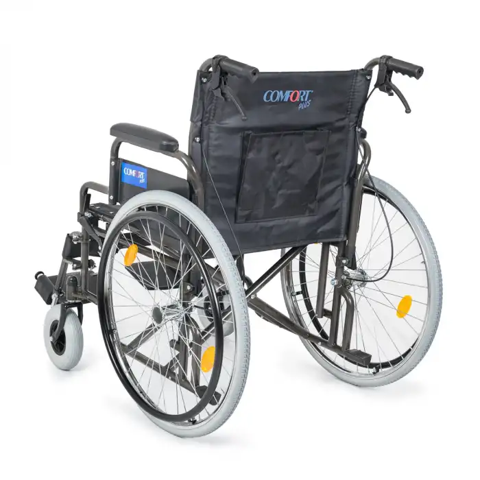 Comfort Plus Tekerlekli Sandalye Titanyum | 55 cm Geniş Oturum, Çift Makaslı Çelik Gövde, DM-312