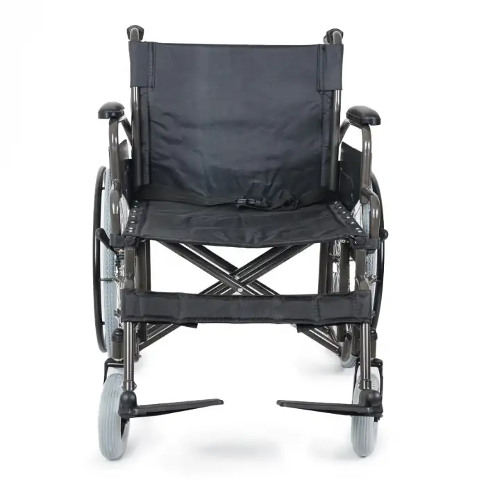 Comfort Plus Tekerlekli Sandalye Titanyum | 55 cm Geniş Oturum, Çift Makaslı Çelik Gövde, DM-312