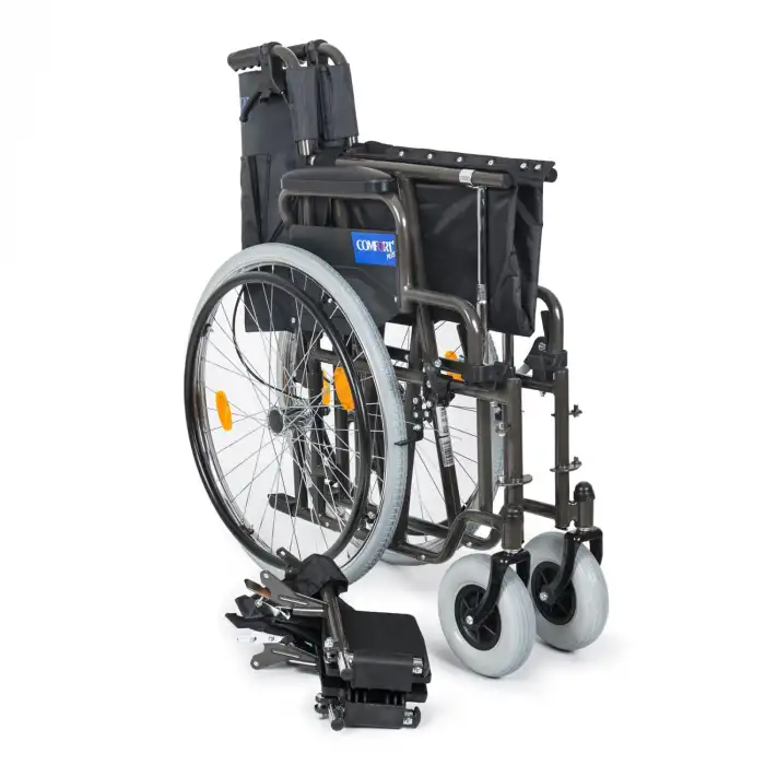 Comfort Plus Tekerlekli Sandalye Titanyum | 55 cm Geniş Oturum, Çift Makaslı Çelik Gövde, DM-312