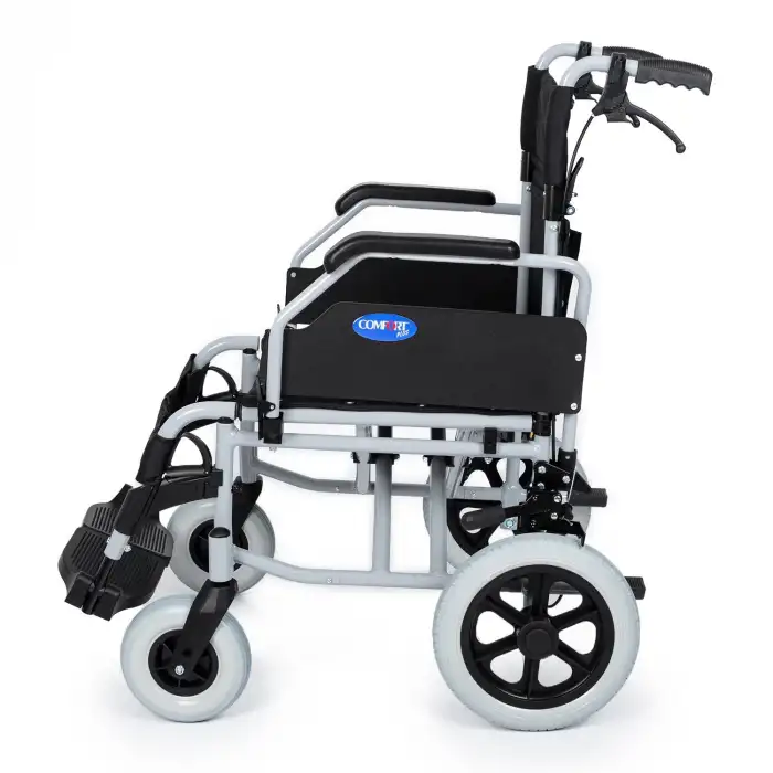 Comfort Plus Transfer Tekerlekli Sandalye Silver | 45 cm Oturum, Alüminyum Gövde, Katlanabilir Sırtlı DM-337