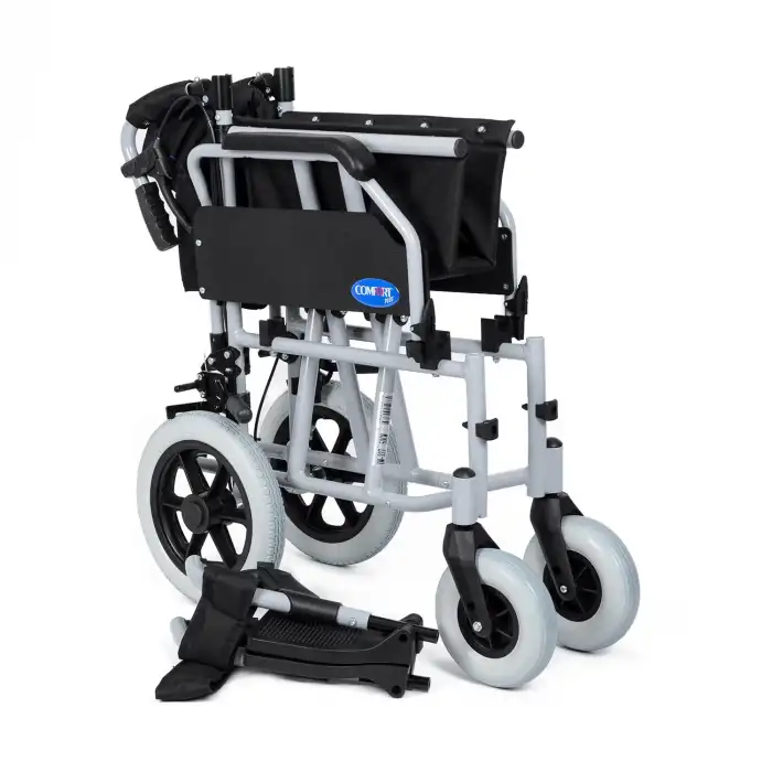 Comfort Plus Transfer Tekerlekli Sandalye Silver | 50 cm Oturum, Alüminyum Gövde, Katlanabilir Sırtlı DM-337