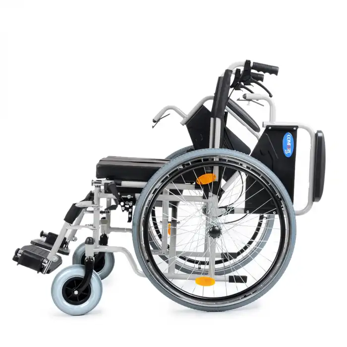 Comfort Plus Tekerlekli Sandalye | WC Özellikli, 45 cm Oturum Genişliği, Refakatçi Frenli, Çelik Gövde DM-545