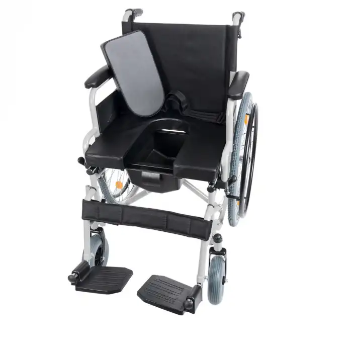 Comfort Plus Tekerlekli Sandalye | WC Özellikli, 45 cm Oturum Genişliği, Refakatçi Frenli, Çelik Gövde DM-545