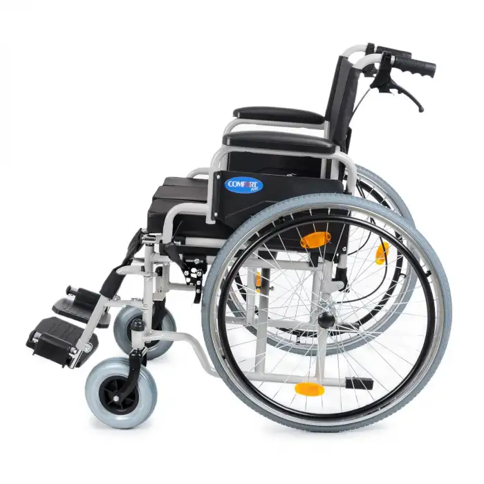 Comfort Plus Tekerlekli Sandalye | WC Özellikli, 45 cm Oturum Genişliği, Refakatçi Frenli, Çelik Gövde DM-545