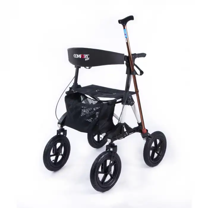 Comfort Plus Rolatör Yürüteç | Büyük Tekerlekli, Alüminyum Şase, Transfer Sandalyeli DM-800