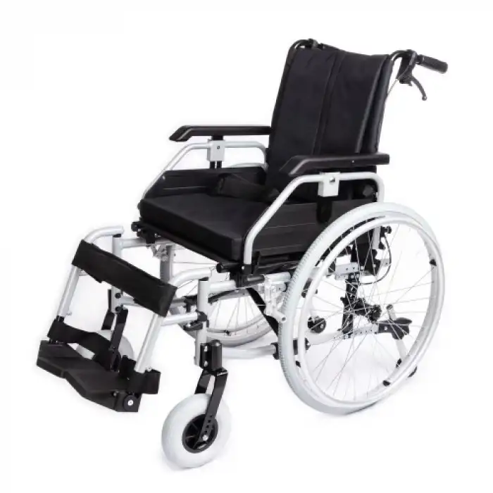 Comfort Plus Tekerlekli Sandalye | Hafif Alüminyum Gövde, Quick Release Tekerlekli, Ayarlanabilir Oturma ve Sırt Gergili DM-Strong 45 cm