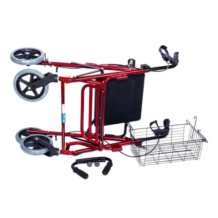 Comfort Plus Rolatör Yürüteç | Ayak Pedallı, Transfer Sandalyeli Kullanım, Alüminyum Şase DM-9146