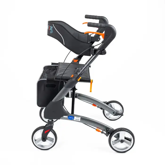 Comfort Plus Rolatör Yürüteç | Karbon Desenli Alüminyum Gövde, 7 PVC Tekerlekli, Katlanabilir ve Frenli DY049147L