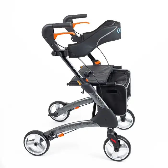 Comfort Plus Rolatör Yürüteç | Karbon Desenli Alüminyum Gövde, 7 PVC Tekerlekli, Katlanabilir ve Frenli DY049147L