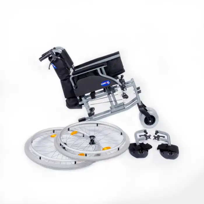 Comfort Plus Hafif Alüminyum Tekerlekli Sandalye | Katlanabilir ve Refakatçi Frenli Model DM-317